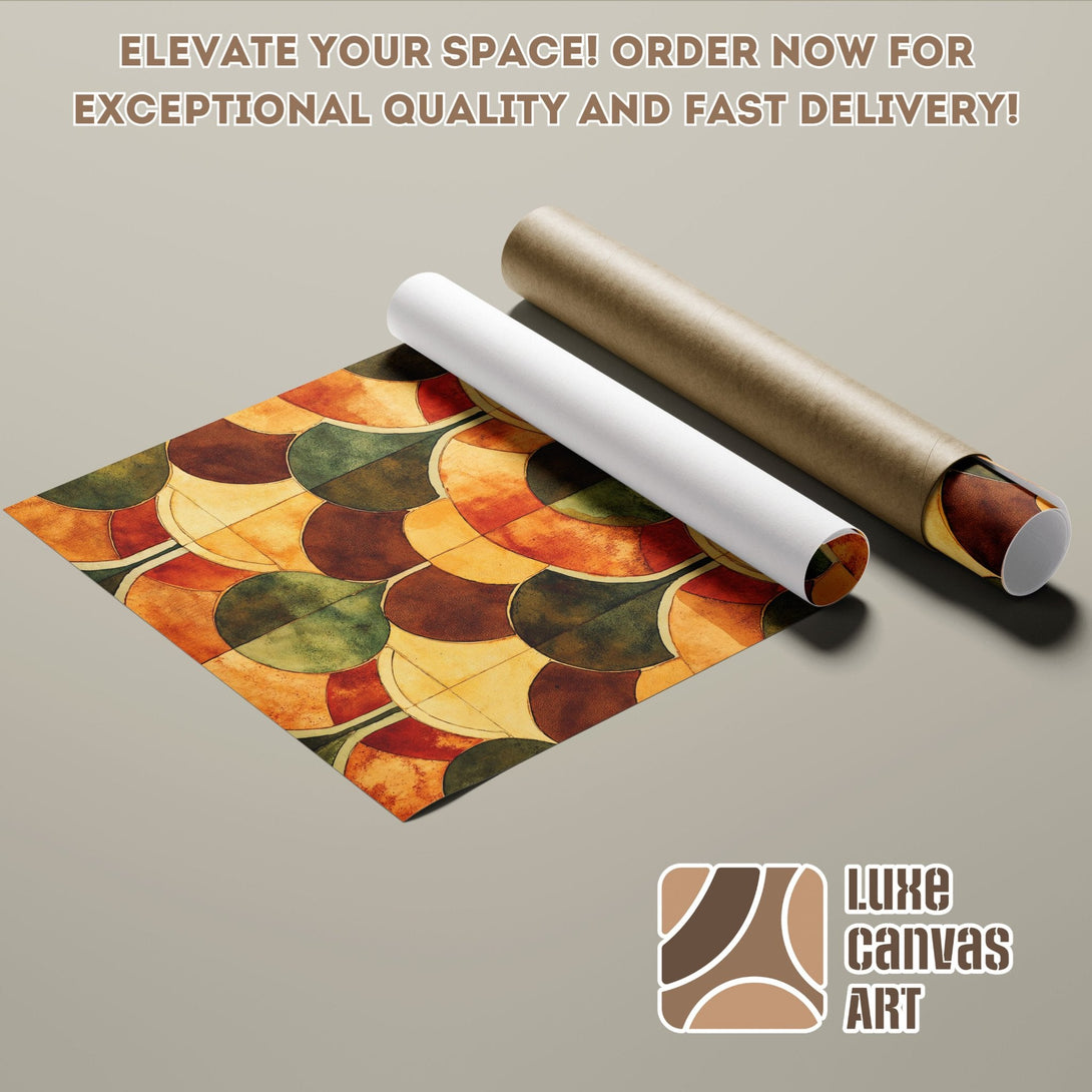 Poster Roll with abstract art in warm earth tones. Elevate your space with this stylish print!