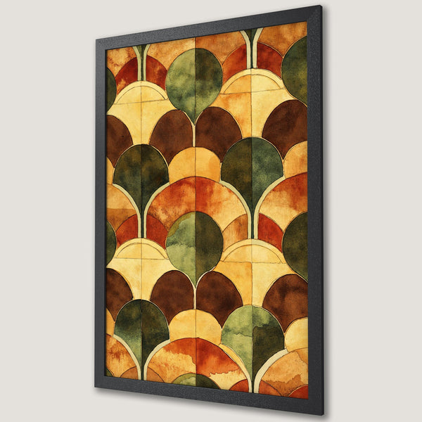 Framed Poster featuring an abstract watercolor design in warm earth tones. Perfect art for your home!