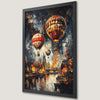 Fiery Hot Air Balloons Art Poster for Gothic Decor