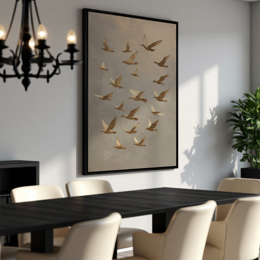 Flock of Birds Wildlife Canvas Print for Modern Decor
