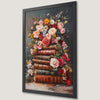 Floral Bouquet and Vintage Books Art Poster for Home Decor