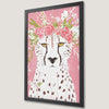 Floral Cheetah Art Poster - Chic Nursery Decor