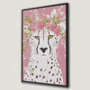 Floral Cheetah Canvas Print - Chic Nursery Wall Art