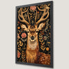 Floral Deer Art Poster - Vintage Botanical Wall Decor