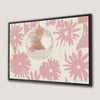 Floral Disco Pink Retro Aesthetic Framed Canvas Print