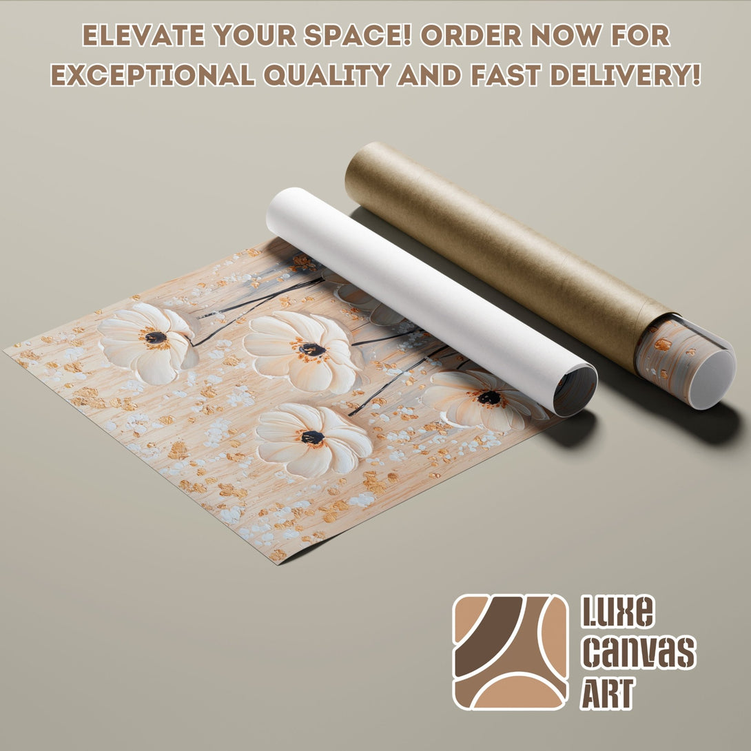 Poster Roll featuring floral artwork in neutral tones. Elevate your space with this beautiful art print! Order now!