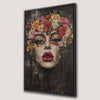Floral Face of Dreamy Woman Canvas Print Art
