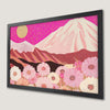 Floral Fields and Majestic Mountains Art Poster for Home