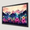 Floral Mountain Abstract Art Poster - Pink Landscape Decor
