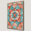 Floral Patterns Turquoise and Coral Canvas Print Home Decor