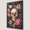 Floral Skull Art Poster - Gothic Botanical Wall Decor