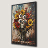 Floral Skull Canvas Print with Creepy Eyes