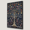Floral Tree of Life with Birds Canvas Print Framed