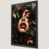 Floral Woman Face Art Poster with Gothic Botanical Design