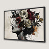 Flower Head Woman Wall Art Canvas Print Portrait