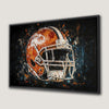 Football Helmet Abstract Art Canvas Print for Game Room