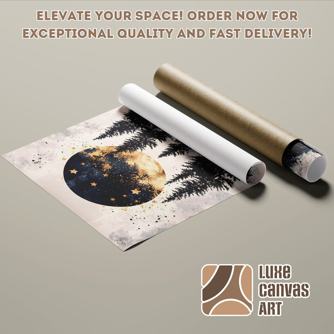 Poster Roll featuring a celestial design in a neutral color palette. Perfect art for your space!