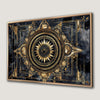 Framed Black and Gold Geometric Mandala Canvas Print Art