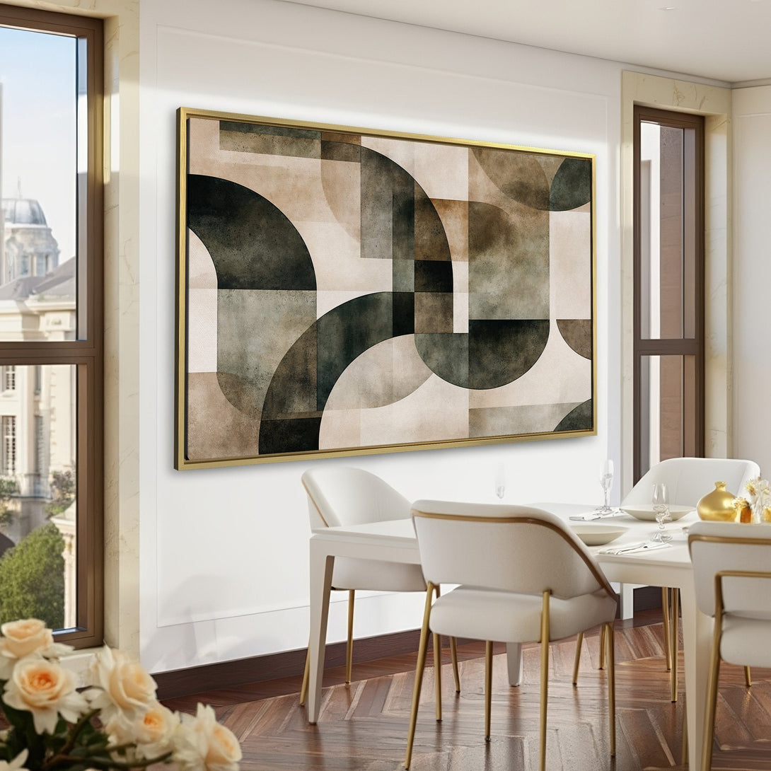 Abstract Canvas Print in neutral tones, perfect for modern decor. Earthy color palette complements any interior. Elevate your space with stylish wall art!