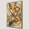 Framed Geometric Art Canvas Print with Brown Blue Orange Tones