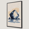 Framed Minimalist Art Print Canvas in Blue and Beige