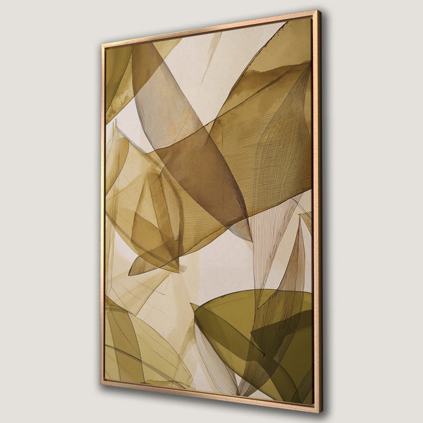 Framed Wall Art featuring an abstract design in earthy tones. Modern art canvas print with a warm, neutral color palette perfect for any interior.