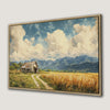 Framed Mountain Landscape Canvas Print Rustic Decor