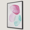 Framed Pastel Pink and Green Abstract Canvas Print
