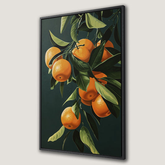 Fresh Citrus Branches Canvas Print with Framed Wall Art