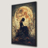Full Moon Girl with Butterflies Canvas Print Art