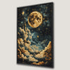 Full Moon in the Clouds Canvas Print Mystic Space Art