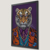 Funky Tiger Art Poster in Stylish Suit for Modern Decor