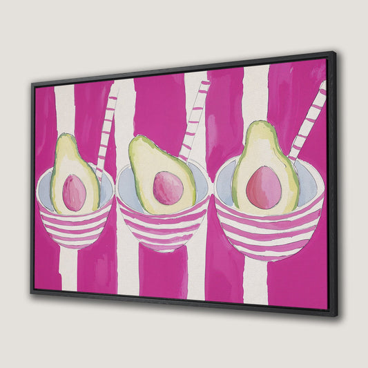 Funny Avocado Canvas Print with Pink and Bold Colors