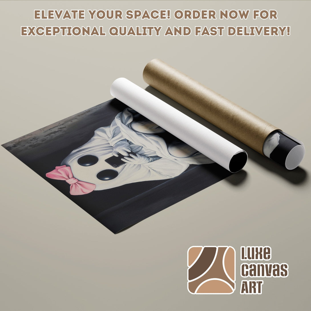 Poster Roll featuring a whimsical ghost art print in a neutral color palette. Order today!
