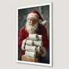 Funny Santa Claus Toilet Paper Art Poster - Holiday Decor