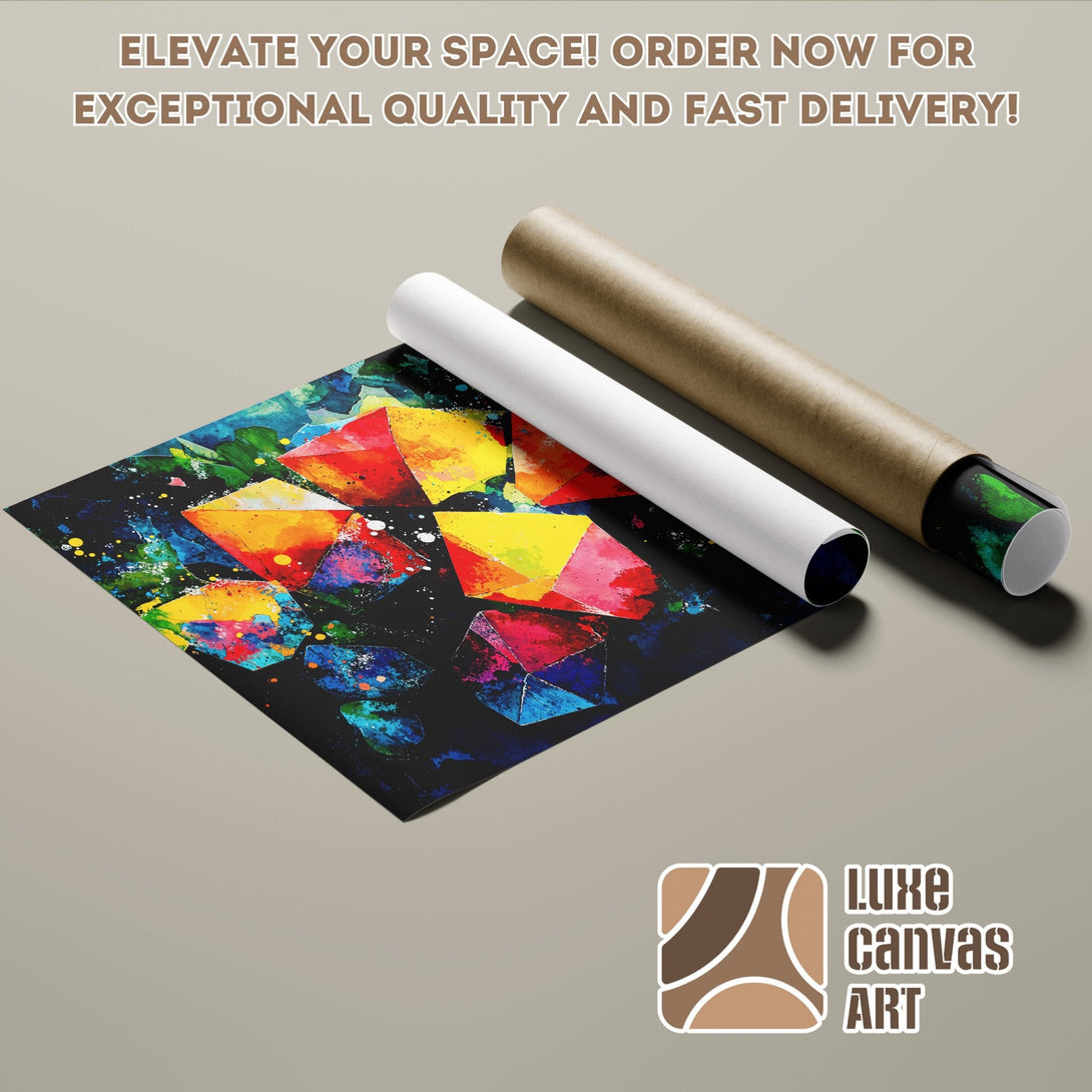 Abstract art Poster Roll with vibrant colors. Elevate your space with this unique art piece!
