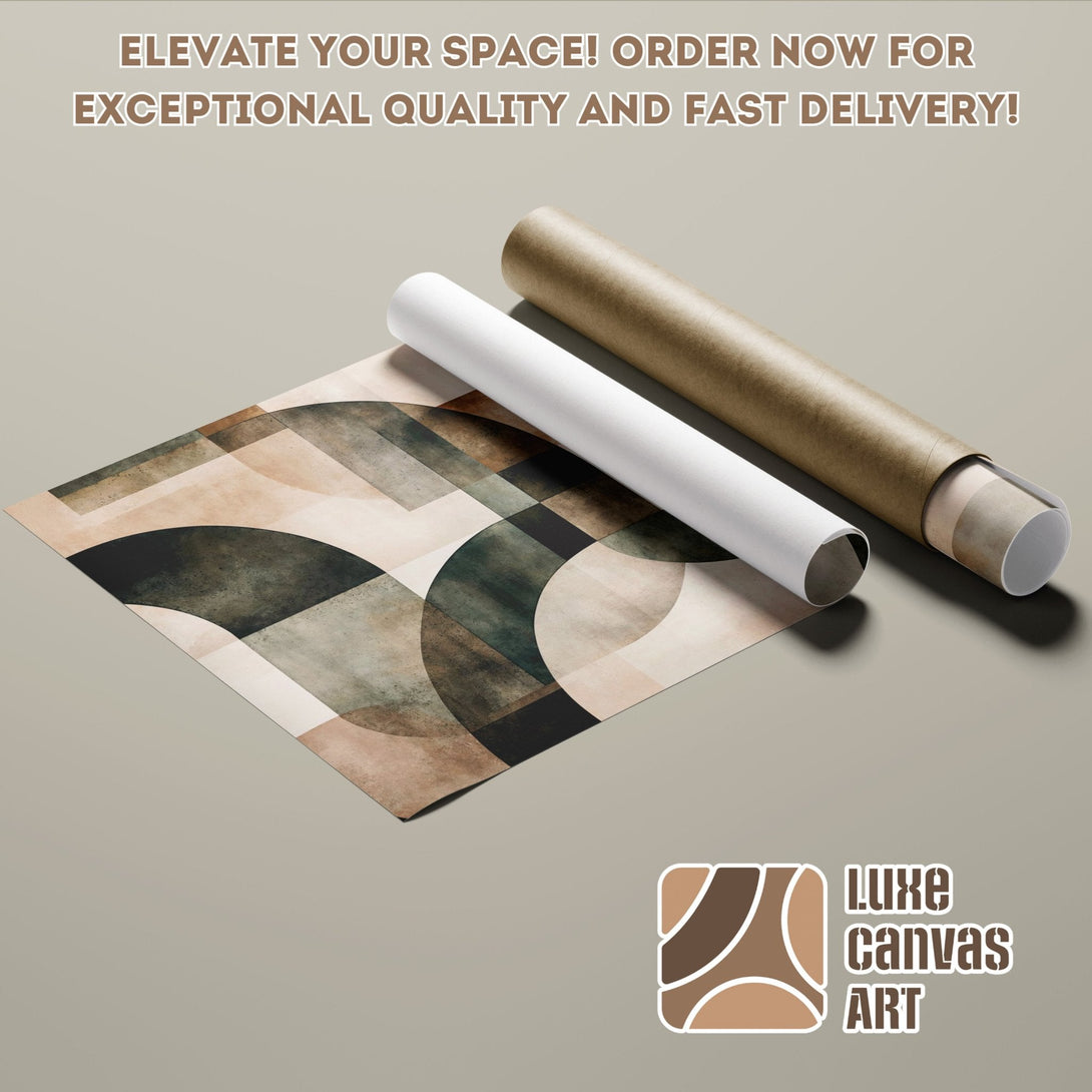 Abstract geometric Poster Roll art in neutral tones. Elevate your space today!