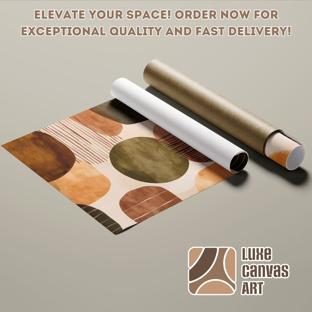 Abstract art poster roll in warm earth tones. Elevate your space with this stylish Poster!