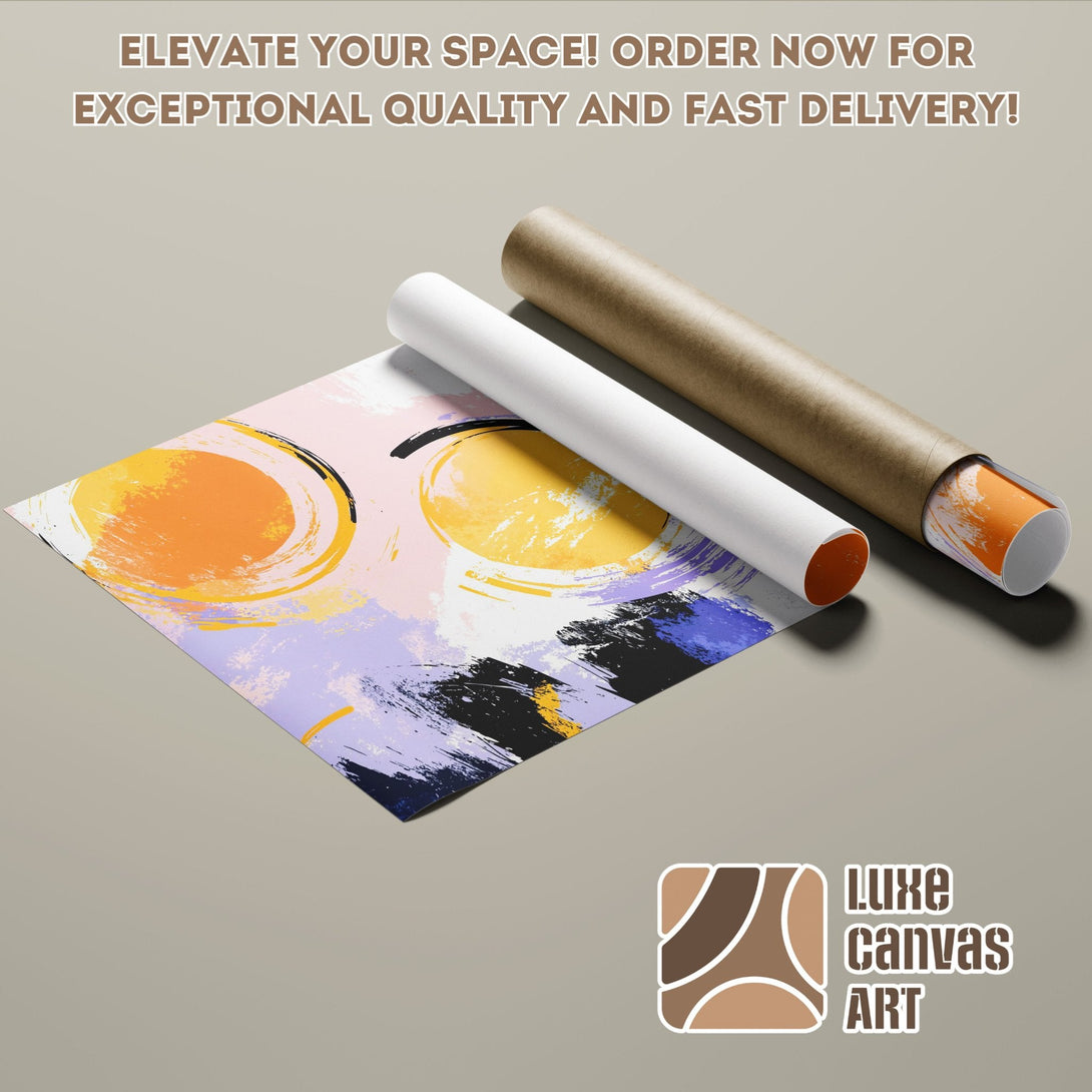 Abstract art Poster Roll in pastel colors. Elevate your space with Luxe Canvas Art! Order now!