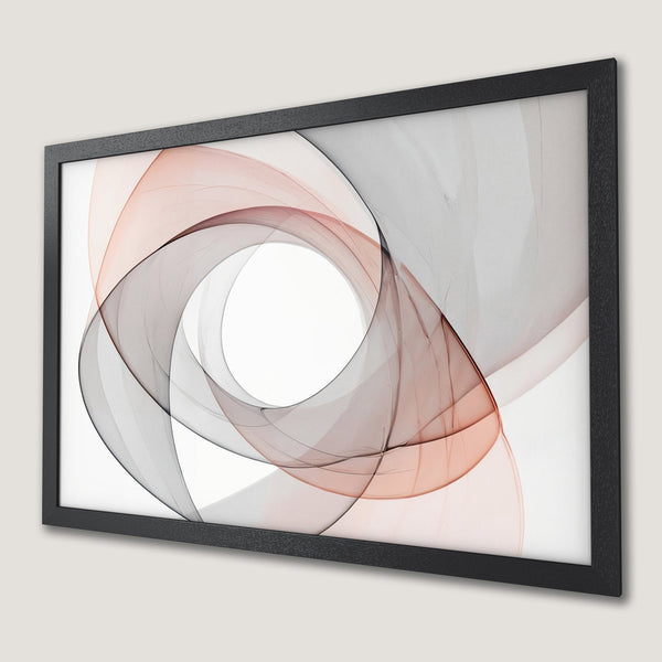 Framed Poster: Abstract art print with flowing lines in a neutral color palette. Modern wall decor for any space.