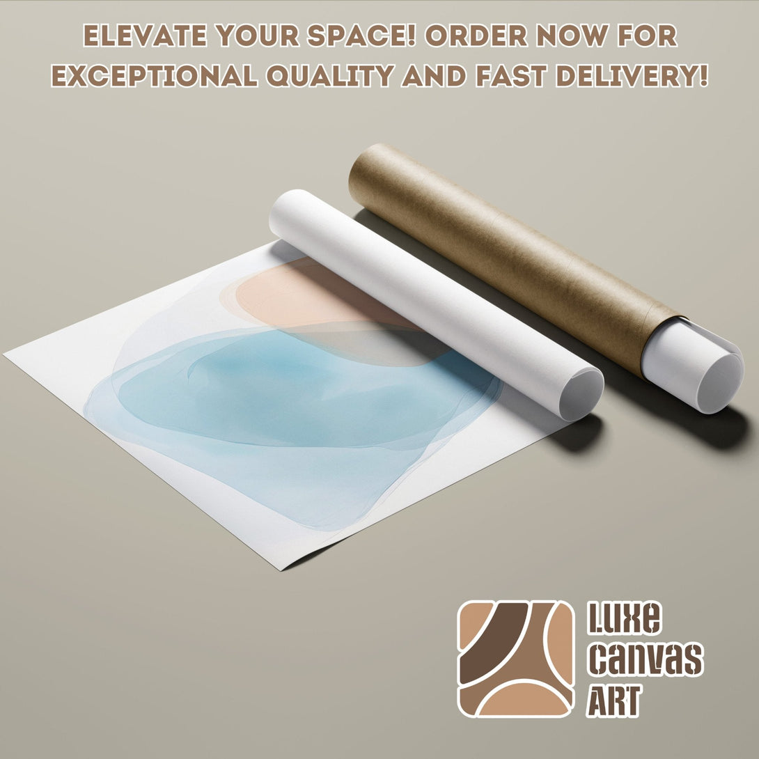 Abstract art poster roll in a neutral color palette. Elevate your space with this modern Poster! Order now for fast delivery.