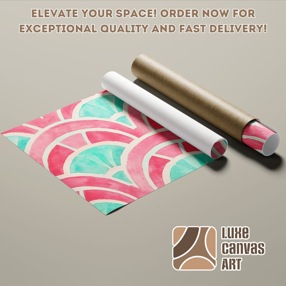 Abstract watercolor Poster Roll in pink and teal, perfect for modern decor. Order now!