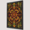 Geometric Abstraction Art Poster with Orange and Green Accents