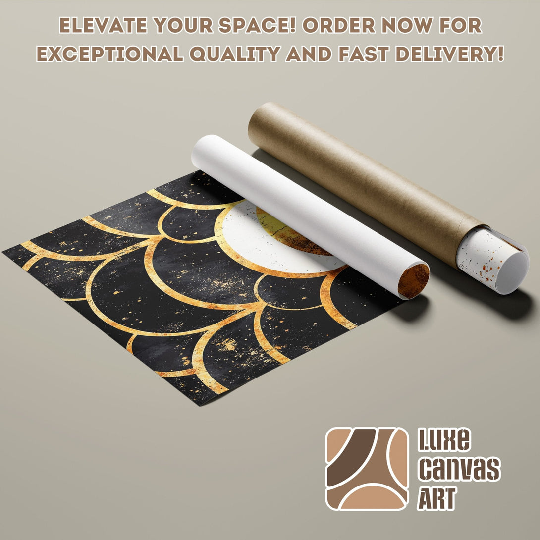 Abstract black and gold Poster Roll, perfect for modern decor. Order now!