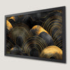 Geometric Arch Art Poster with Golden Swirls for Elegant Decor
