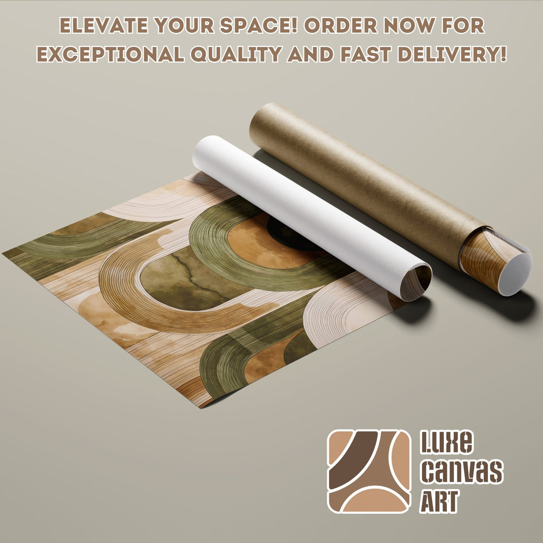Abstract art Poster Roll in earthy tones. Elevate your space with this stylish print!