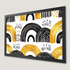 Geometric Arch Patterns Art Poster - Modern Gold and Black Decor