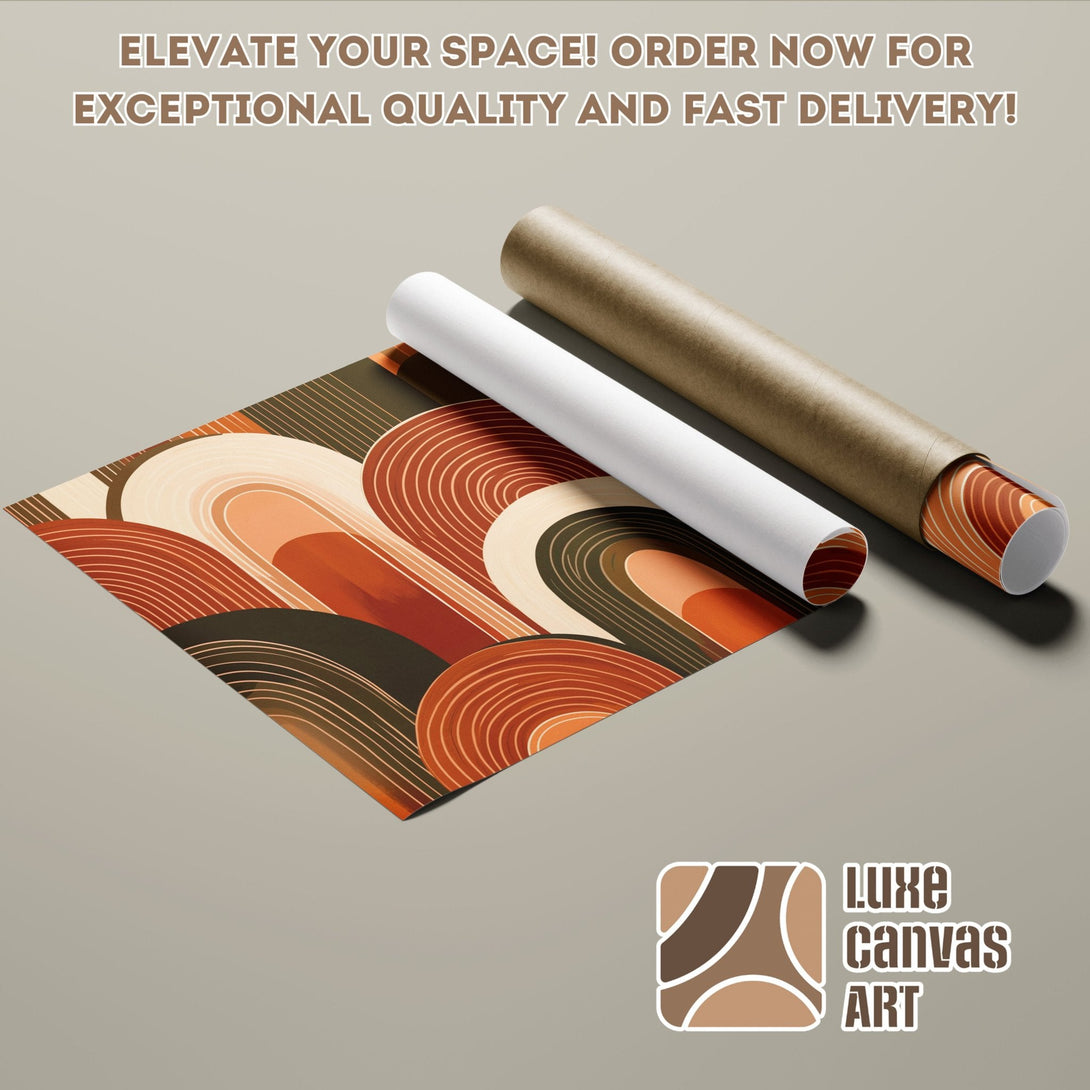 Abstract art poster roll in warm earth tones. Elevate your space with this stylish Poster!