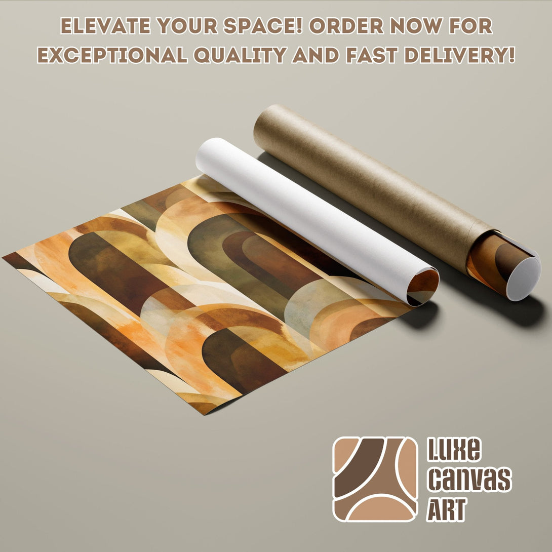 Abstract art poster roll in warm earthy tones. Elevate your space with this stylish Poster!
