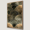 Geometric Art Canvas Print with Green and Brown Pattern